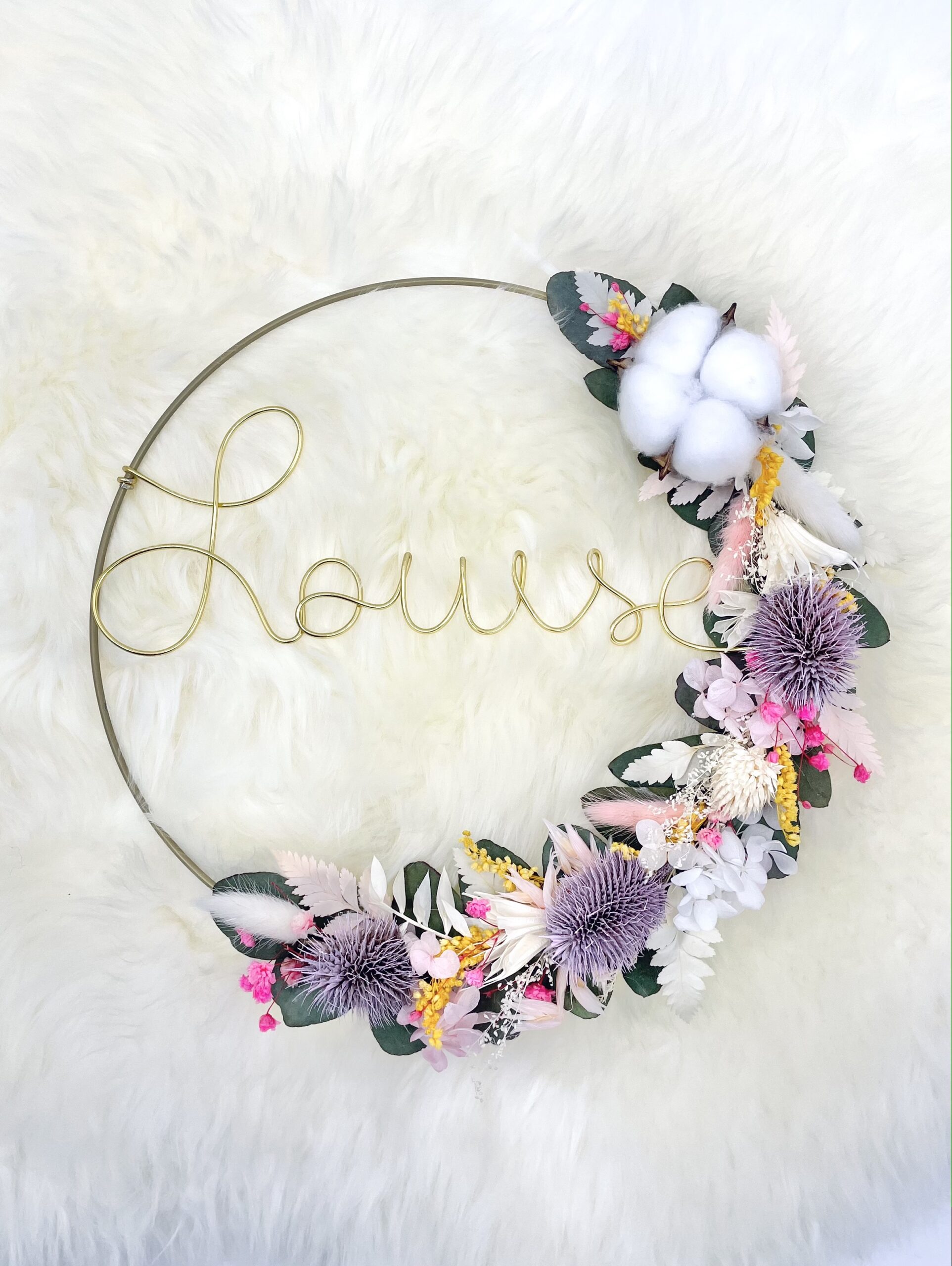 couronne de fleurs séchées 