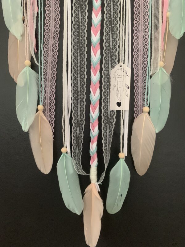 Attrape rêves prénom rose, turquoise et blanc – Image 4