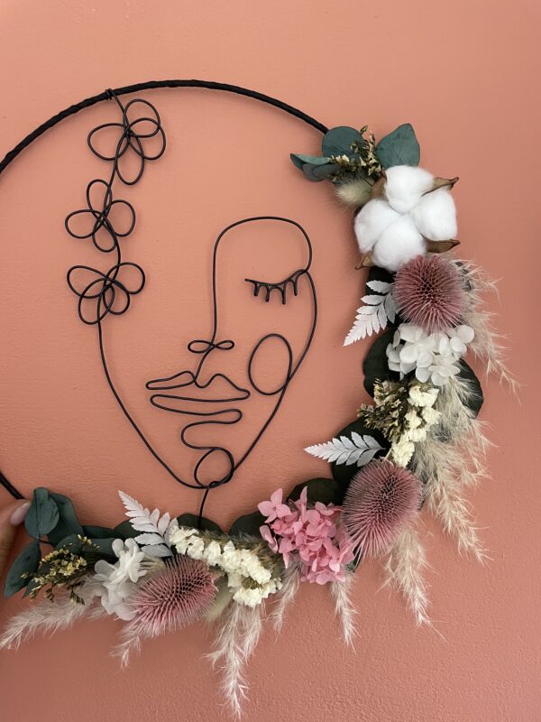 Couronne de fleurs séchées visage – Image 2
