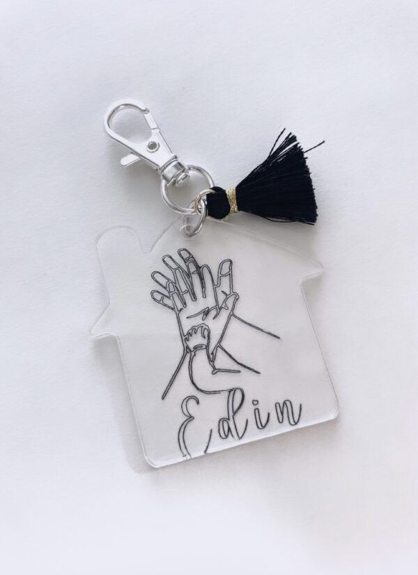 Porte clef gravé personnalisé maison