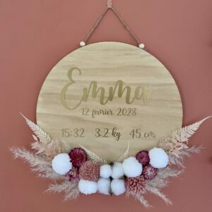 Couronne de naissance en bois