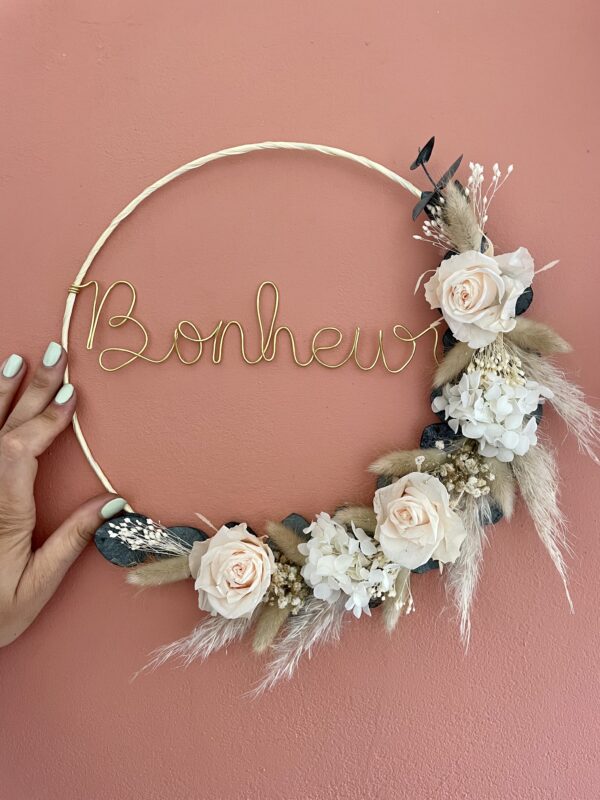 Couronne de fleurs séchées Flora