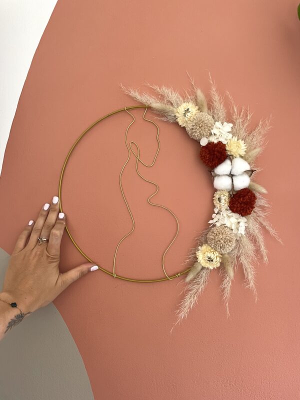 Couronne de fleurs teracotta