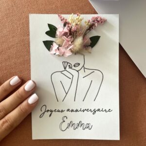 Carte postale visage personnalisée blanche