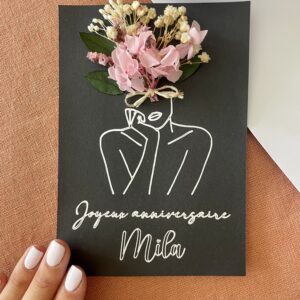 Carte postale visage personnalisée noire