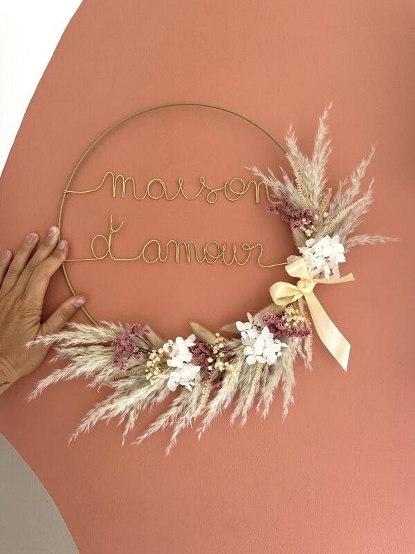 Couronne de fleurs séchées Olivia