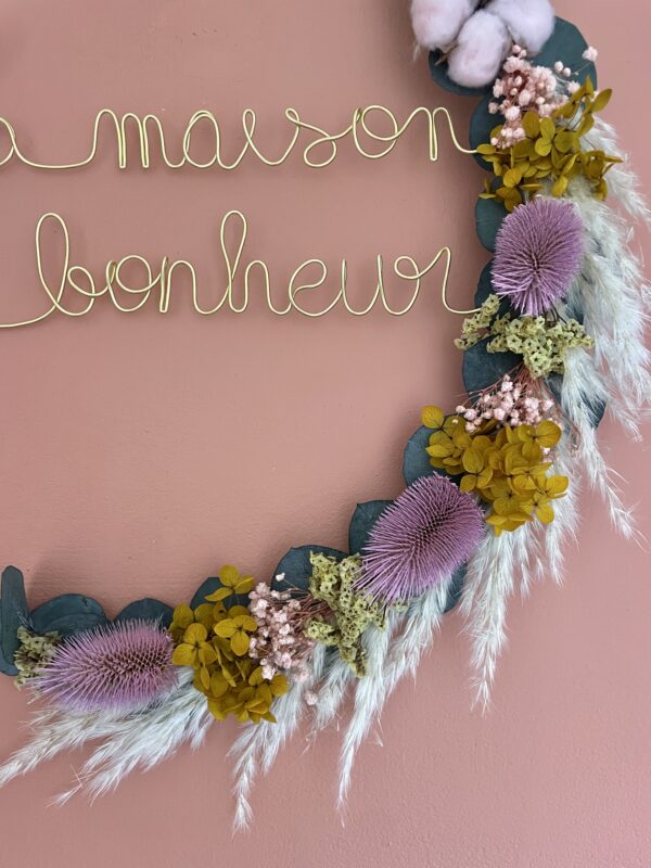 Couronne de fleurs séchées Bianca – Image 4