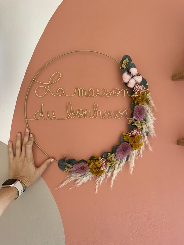 Couronne de fleurs séchées Bianca – Image 2