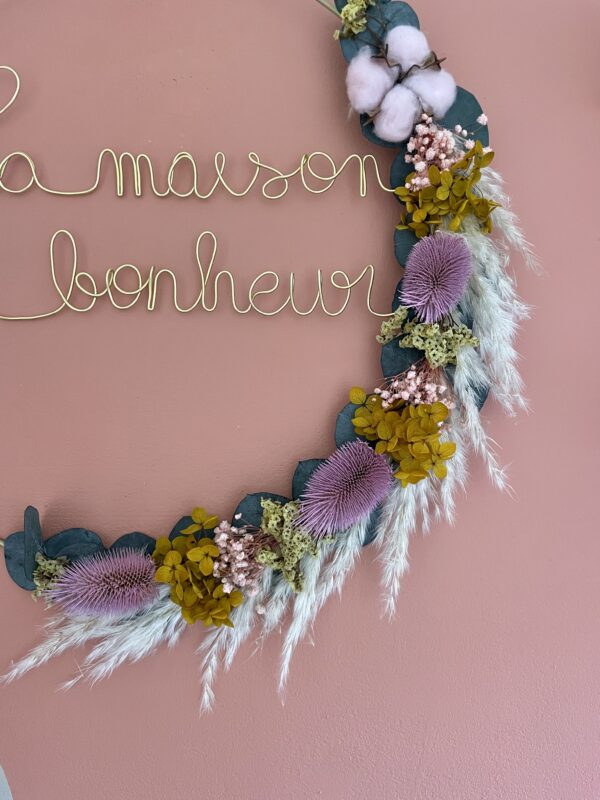 Couronne de fleurs séchées Bianca – Image 3
