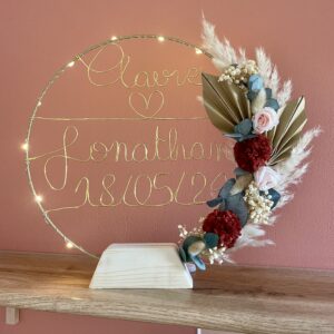 Couronne de fleurs séchées pour mariage