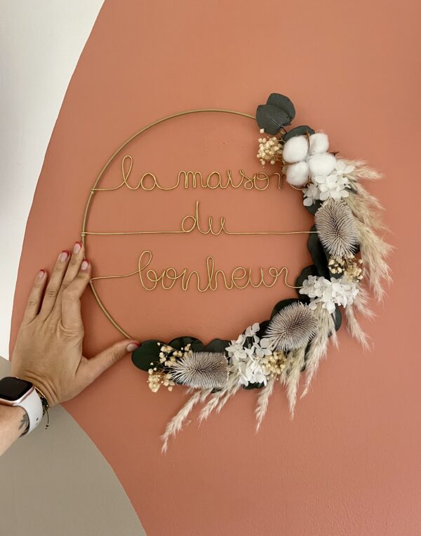 Couronne de fleurs séchées Lina