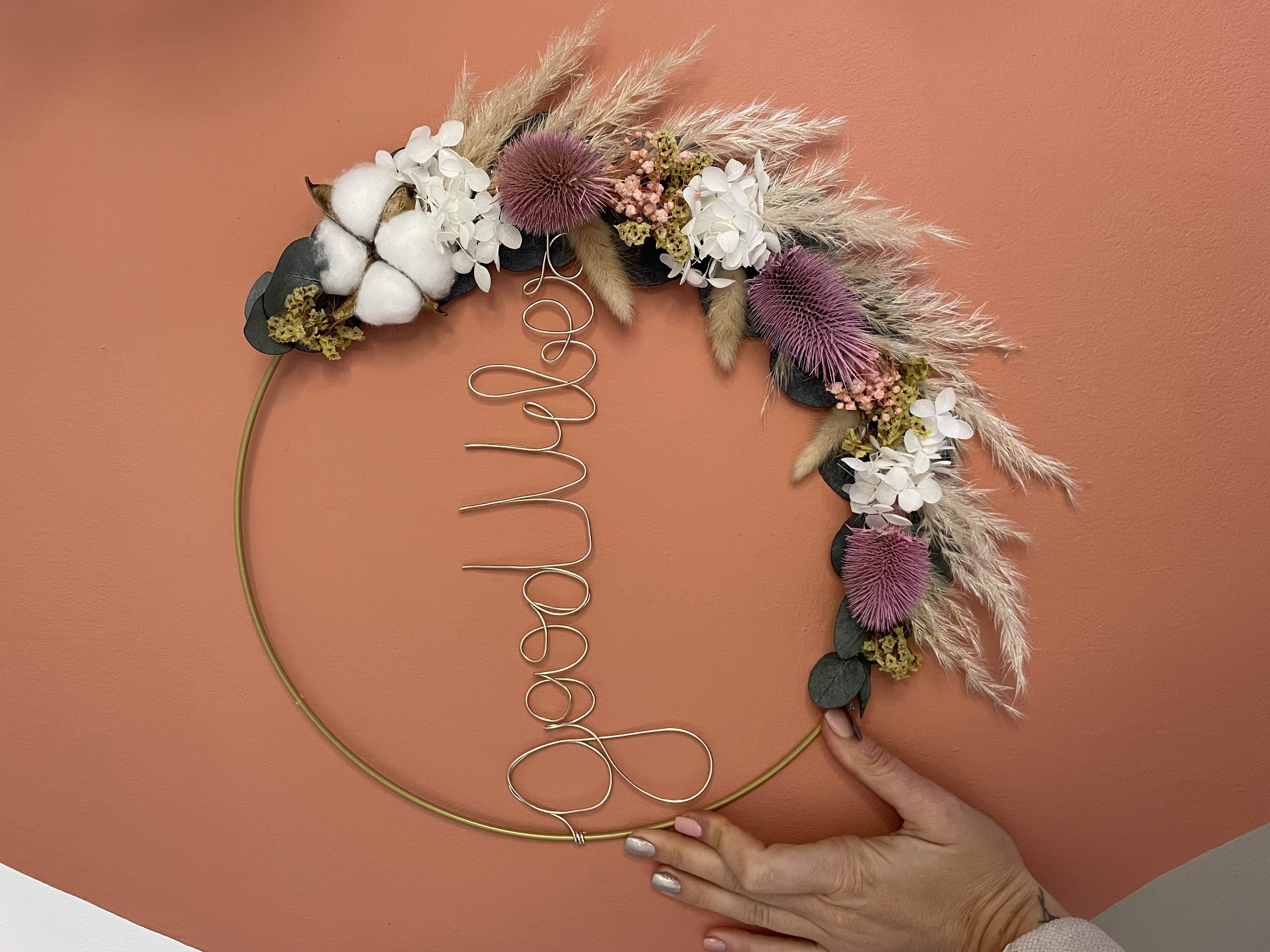 Couronne de fleurs séchées Gloria